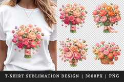 Flowers t-shirt printable sublimation design png Product Image 1