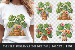 Flowers t-shirt printable sublimation design png Product Image 1