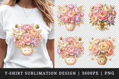 Flowers t-shirt printable sublimation design png Product Image 1