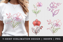 Flowers t-shirt printable sublimation design png Product Image 1