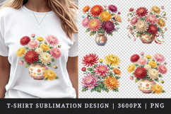 Flowers t-shirt printable sublimation design png Product Image 1