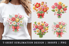Flowers t-shirt printable sublimation design png Product Image 1