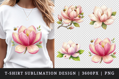 Flowers t-shirt printable sublimation design png Product Image 1