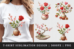 Flowers t-shirt printable sublimation design png Product Image 1