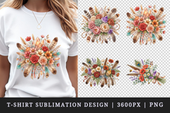 Flowers t-shirt printable sublimation design png Product Image 1