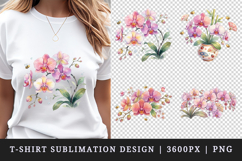 Flowers t-shirt printable sublimation design png Product Image 1