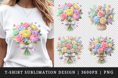 Flowers t-shirt printable sublimation design png Product Image 1