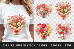 Flowers t-shirt printable sublimation design png Product Image 1