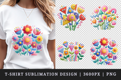 Flowers t-shirt printable sublimation design png Product Image 1