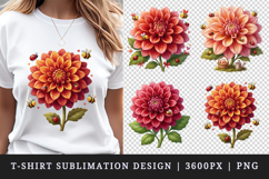 Flowers t-shirt printable sublimation design png Product Image 1