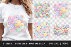 Flowers t-shirt printable sublimation design png Product Image 1