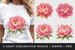 Flowers t-shirt printable sublimation design png Product Image 1