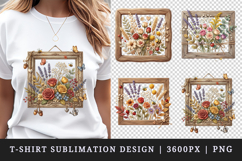 Flowers t-shirt printable sublimation design png Product Image 1