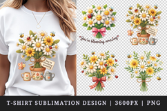 Flowers t-shirt printable sublimation design png Product Image 1