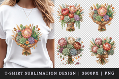 Flowers t-shirt printable sublimation design png Product Image 1
