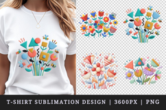 Flowers t-shirt printable sublimation design png Product Image 1