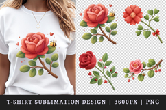 Flowers t-shirt printable sublimation design png Product Image 1