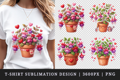 Flowers t-shirt printable sublimation design png Product Image 1