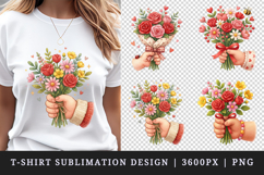 Flowers t-shirt printable sublimation design png Product Image 1