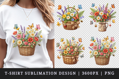 Flowers t-shirt printable sublimation design png Product Image 1