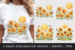 Flowers t-shirt printable sublimation design png Product Image 1