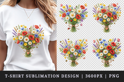 Flowers t-shirt printable sublimation design png Product Image 1