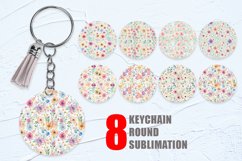 Keychain flowers watercolor white Background | Keyring Product Image 1