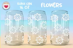 Tumbler 16OZ glass can wrap Flowers Daisy 16 oz Coffee mug Product Image 1