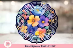  Flowers Wind Spinner , Door Hanger Png, Keychain Png, Car Coaster