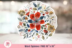 Flowers Wind Spinner, Door Hanger Png, Keychain Png, Car Coaster