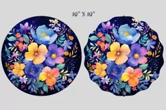  Flowers Wind Spinner , Door Hanger Png, Keychain Png, Car Coaster