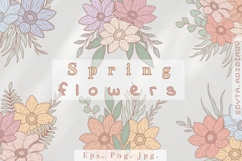 15 Spring flower bouquets EPS|PNG|JPG| colorful line flowers Product Image 1