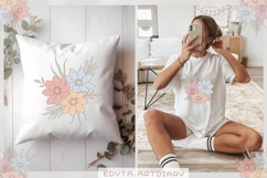 15 Spring flower bouquets EPS|PNG|JPG| colorful line flowers Product Image 4