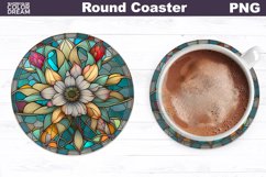 Flowers Coaster | Round Coaster Sublimation Product Image 1