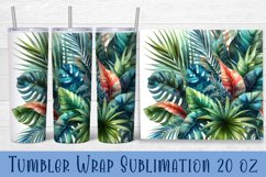 Tropical Floral Tumbler. Watercolor Flower Tumbler Wrap Product Image 1