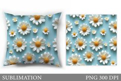 Daisy Flowers Pillow Sublimation. Flowers Sublimation Product Image 1