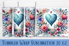 Valentine Heart Tumbler Sublimation | Valentines Day Tumbler Product Image 1