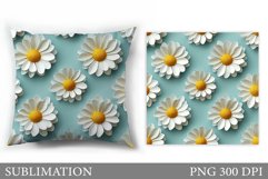 Floral Sublimation. Daisy Flowers Pillow Sublimation Product Image 1