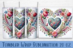 Valentine Heart Tumbler Sublimation | Valentines Day Tumbler Product Image 1