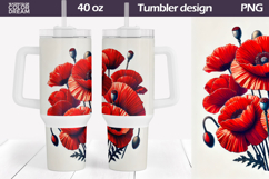 Poppy Tumbler 40 Oz | Floral Tumbler 40 Oz Product Image 1