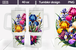Iris Tumbler 40 Oz | Floral Tumbler 40 Oz Product Image 1