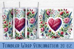 Valentine Heart Tumbler Sublimation | Valentines Day Tumbler Product Image 1