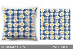 Daisy Flowers Pillow Design. Flowers Pillow Sublimation Product Image 1