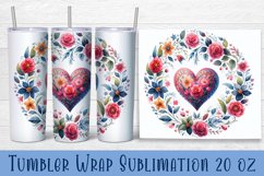 Valentine Heart Tumbler Sublimation | Valentines Day Tumbler Product Image 1