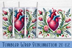 Valentine Heart Tumbler Sublimation | Valentines Day Tumbler Product Image 1