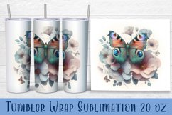 Floral Tumbler. Watercolor Flower Tumbler Wrap Product Image 1
