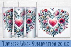 Valentine Heart Tumbler Sublimation | Valentines Day Tumbler Product Image 1