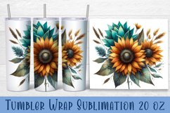 Floral Tumbler. Watercolor Flower Tumbler Wrap Product Image 1