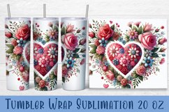 Valentine Heart Tumbler Sublimation | Valentines Day Tumbler Product Image 1