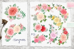 Watercolor Flowers clipart big set Product Image 13